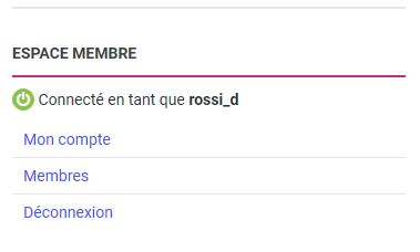 Espace membre connecte
